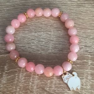 Sassy cat peachy pink bracelet